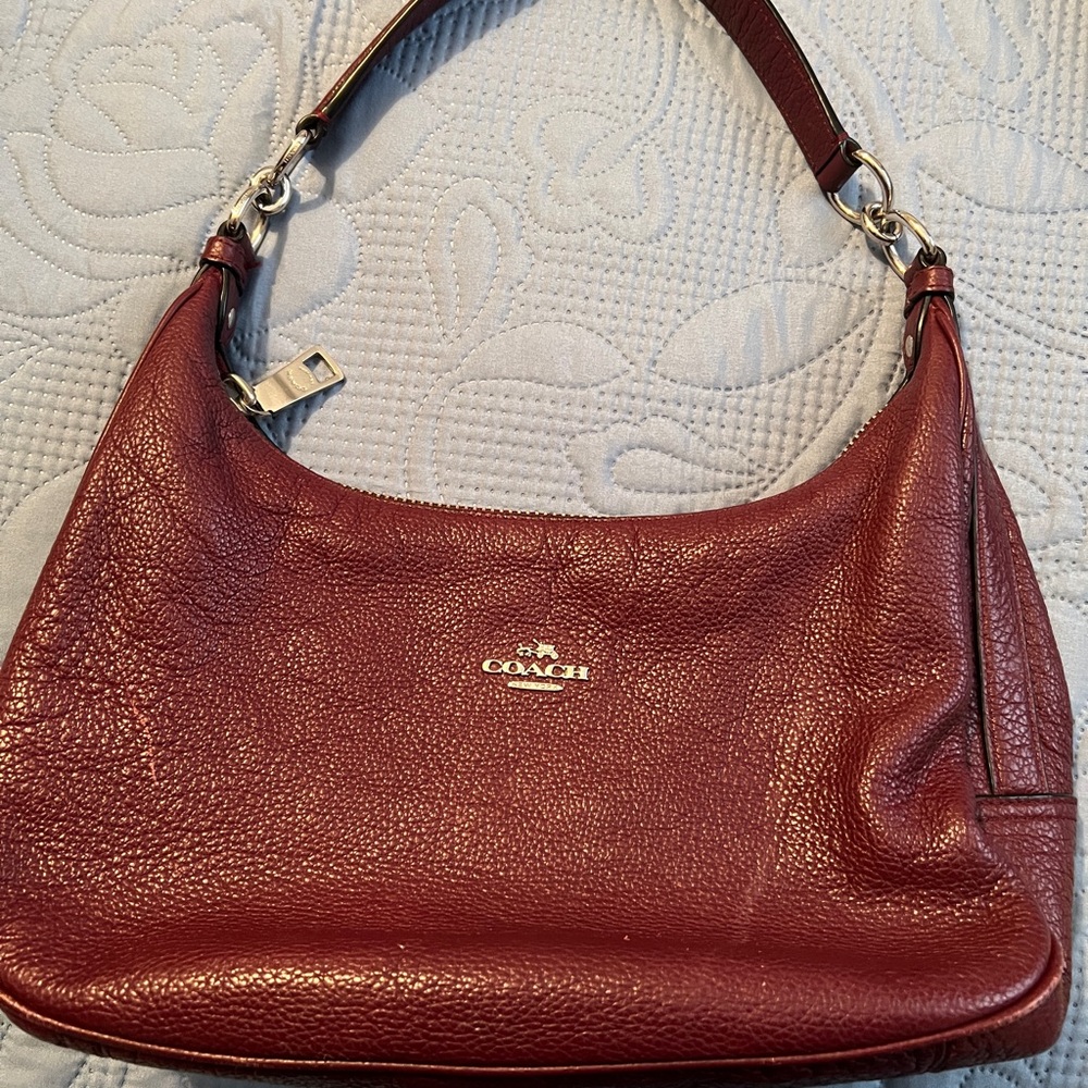 Coach Burgundy Leather Shoulder Bag